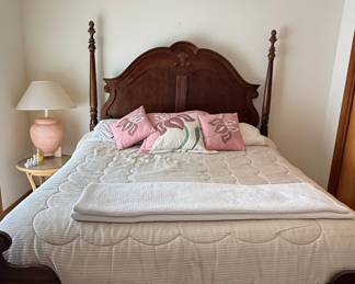 Traditional Dark Wood Four-Poster Bed Frame