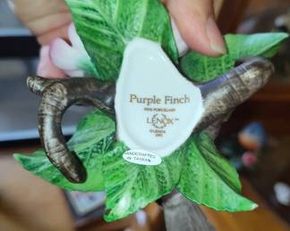 Lenox "Purple Finch" Fine Porcelain Figurine