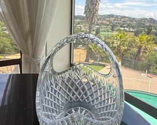 Cut Crystal Basket with Handle - Hofbauer Byrdes Pattern
