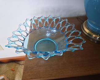Westmoreland Blue Lace Edge Bowl