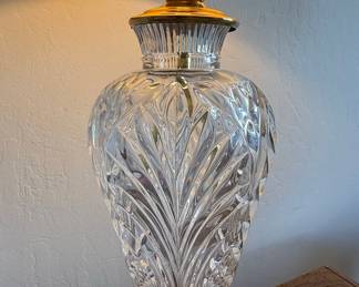 Cut Crystal Table Lamp with Brass Base
