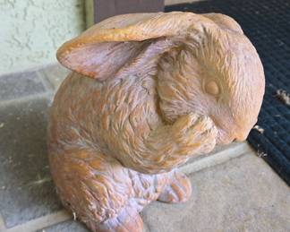 Vintage Concrete Garden Bunny Statue - Nichols Bros. Stoneworks Lop-Ear