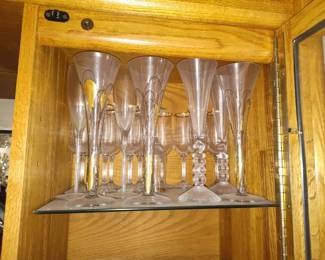 Vintage Etched Crystal Flutes with Gold Accents - Princess House Heritage