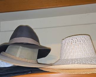 Woven Straw Sun Hat and Fabric Fedora Hat