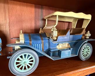 Vintage Sailor Doll and Tin Toy Car - 1909 Thomas Flyer Replica