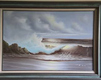 Ocean Wave Oil Painting by R. Ziswer
