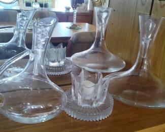 Crystal Decanter Set with Candle Holders