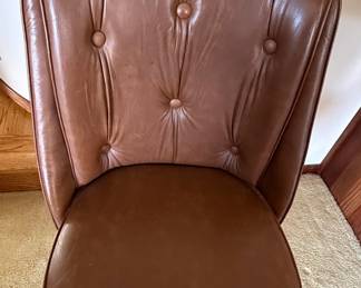 Vintage Tufted Vinyl Bar Stools (Set of 4) by Admiral Chrome Corp.