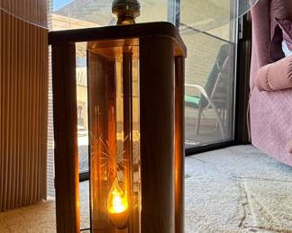 Mid-Century Modern Floor Lamp with Glass Top Table