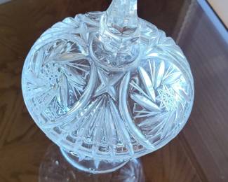 Cut Crystal Covered Candy Dish - Pinwheel Pattern