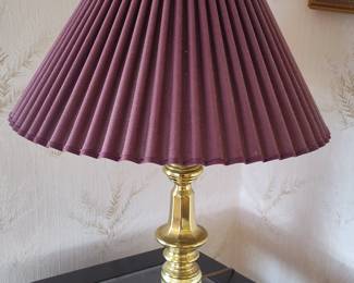 Vintage Stiffel Brass Table Lamp with Pleated Shade