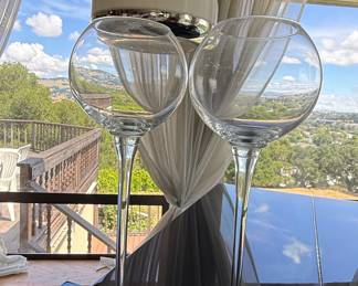 Pair of Large Balloon Wine Glasses