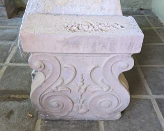 Carved Stone Pedestal or Bench Support