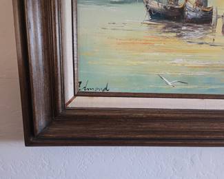 Seascape with Boats Oil Painting by Edmond