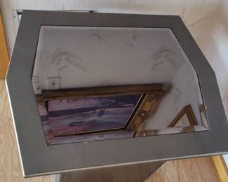 Octagonal End Table with Smoked Glass Top
