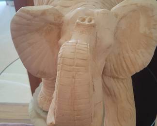 Terracotta Elephant Sculpture on Pedestal