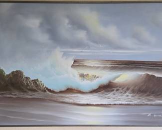 Ocean Wave Oil Painting by R. Ziswer