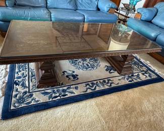 Vintage Italian Renaissance Style Carved Walnut Dining or Library Table