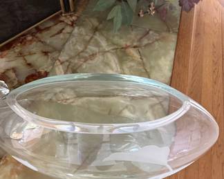 Mikasa "Calla Lily" Etched Glass Fishbowl Vase