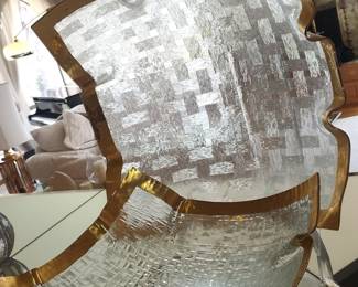 Murano Glass and Brass Chandelier by Mazzega, 1970s