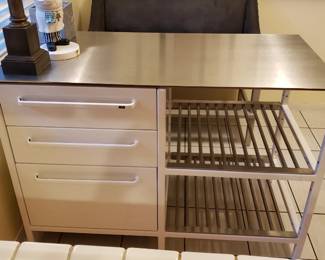 VIPP of Denmark- EXTREME high end kitchen island (this costs $26,000 to get here in the U.S.A.)---260 pound, stainless steel and aluminum