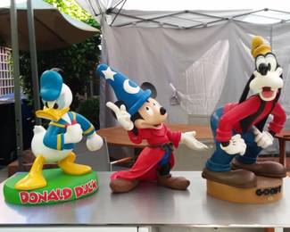 Disney Big Figs, Mickey, Donald Duck, Goofy (around 20 inches tall and hard to find without damage)