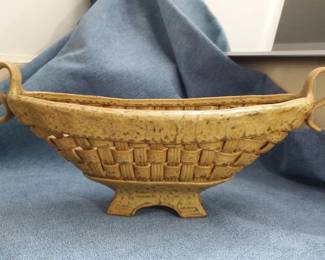 Contemporary ceramic woven basket