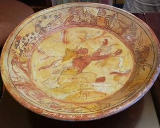 800 year old Mayan tripod plate (date estimate from Butterfields)
