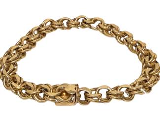 Vintage 14K yellow gold spiral charm bracelet.  23.9 grams