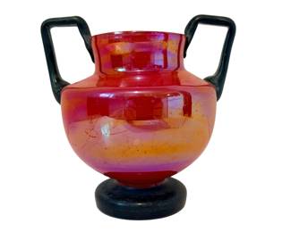   Czech Art Deco "Tango" glass vase.  "Tango glass" refers to the vibrant, monochromatic colors (often orange, red, or yellow) that were popularized in the 1910s, inspired by the high energy of the tango dance craze.