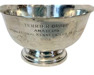  Vintage Sterling Silver Dog Show Trophy Bowl