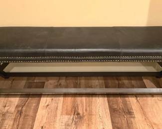 Black Leather Elyse Bench