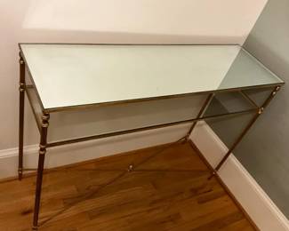 Uttermost Henzler Gold Leaf Mirrored Console Table