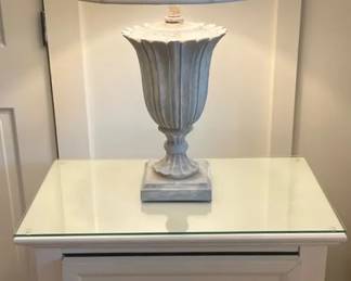 White Sanibel Open Nightstand Lamp