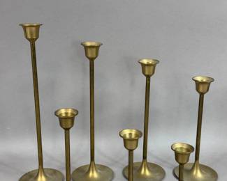 VINTAGE BRASS TAPER CANDLE STICK HOLDERS