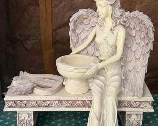 ANGEL ON BENCH GARDEN DECOR 2 PC