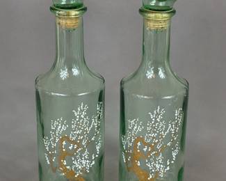 1960's MCM GLASS DECANTERS W STOPPERS