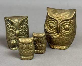 BRASS OWL FIGURINES