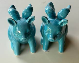 CERAMIC FLYING PIGS DECOR