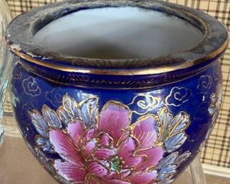 LEMAX HAND PAINTED CERAMIC POTS