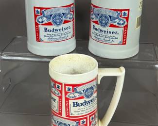 VINTAGE BUDWEISER COLLECTIBLE MUGS STEINS