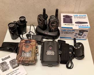 TRAIL CAMS WALKIE TALKIES BINOCULARS BUSHNELL TASCO MIDLAND