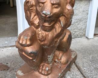 ~21" CONCRETE LION STATUE GARDEN DECOR HEAVY