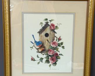 BLUEBIRD HOUSE FRAMED ART PRINT
