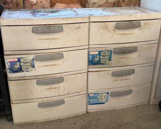 STERILITE 4 DRAWER STORAGE CHESTS x 2 FOR SHOP OR GARAGE
