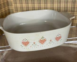 VINTAGE CORNING WARE FOREVER YOURS CASSEROLE DISH ALSO BLUE CORNFLOWER, ROSEMARIE & SPICE OF LIFE 