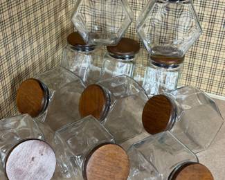 GLASS HEXAGON CANISTERS W LIDS CANADA