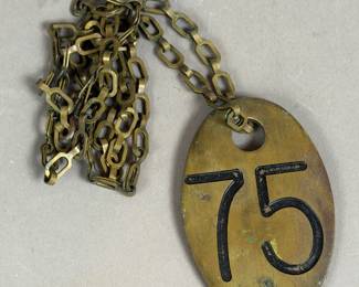 VINTAGE BRASS COW CATTLE TAG