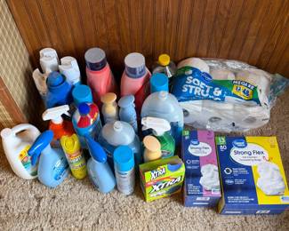 CLEANING SUPPLIES LAUNDRY DETERGENT TRASH BAGS & MORE!