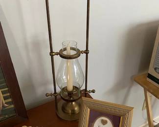 antique Brass Ship Hurricane Lamp